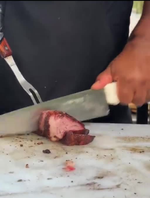 Carne being prepared at Milenium Grill